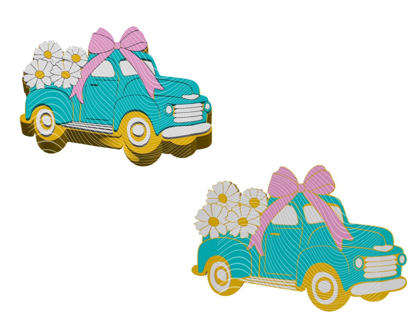 Easter Dandelion Truck - 3D Printed Straw Topper