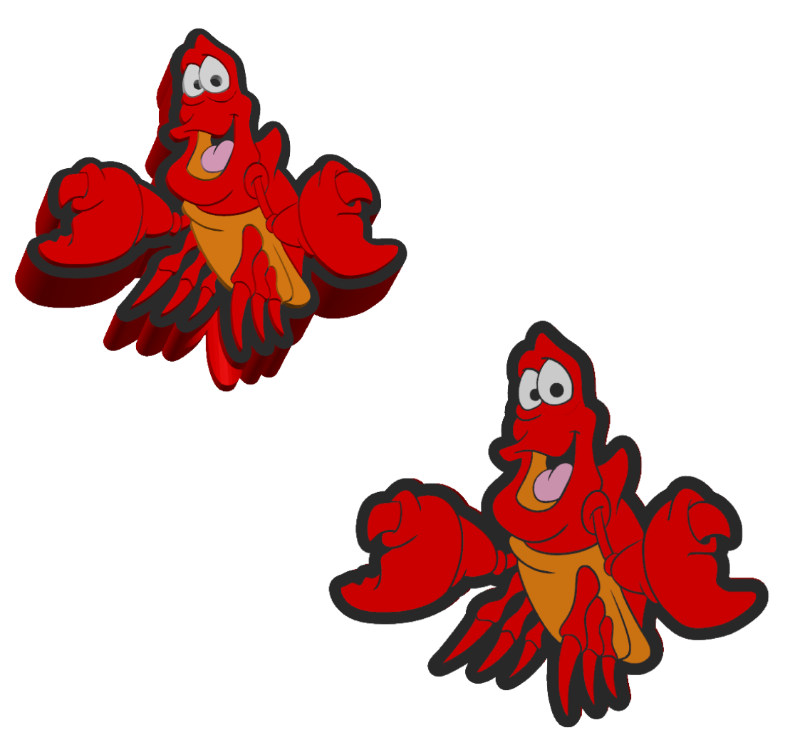 Mermaid Lobster Sebastion - 3D Printed Straw Topper