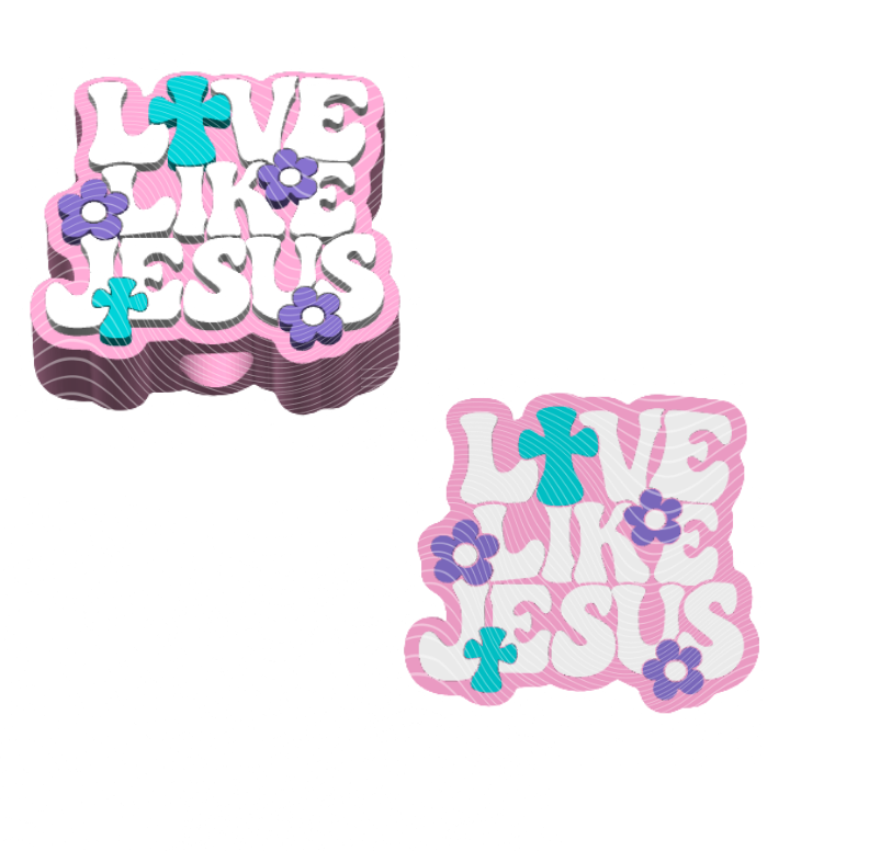 Love Like Jesus - 3D Printed Straw Topper