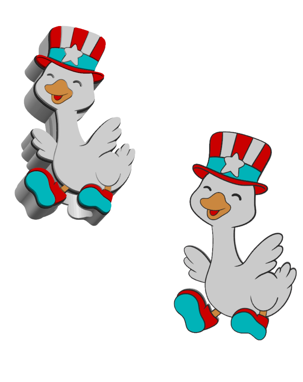Patriotic Goose - 3D Printed Straw Topper