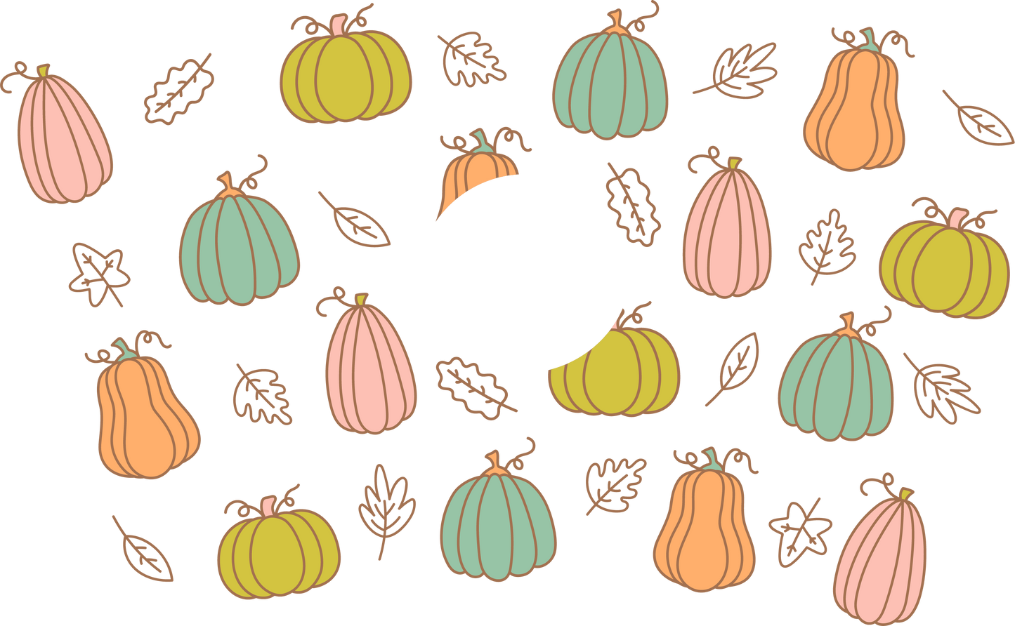 Fall Pumpkins - 24 Oz Cold Cup HOLE Permanent Vinyl Wrap