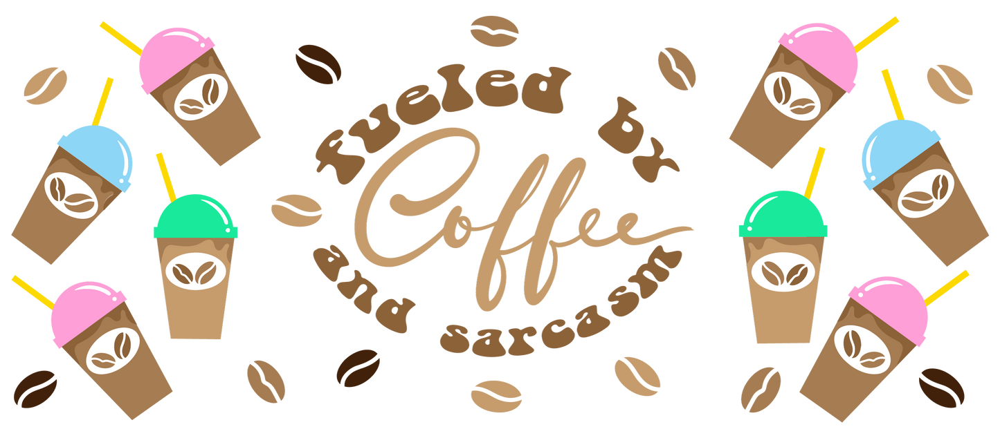 Fueled By Coffee - 16 oz Libby Vinyl Wrap