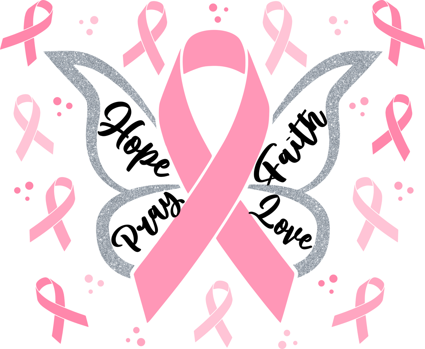 Butterfly Cancer - 16 oz Skinny Tumbler Strata Wrap