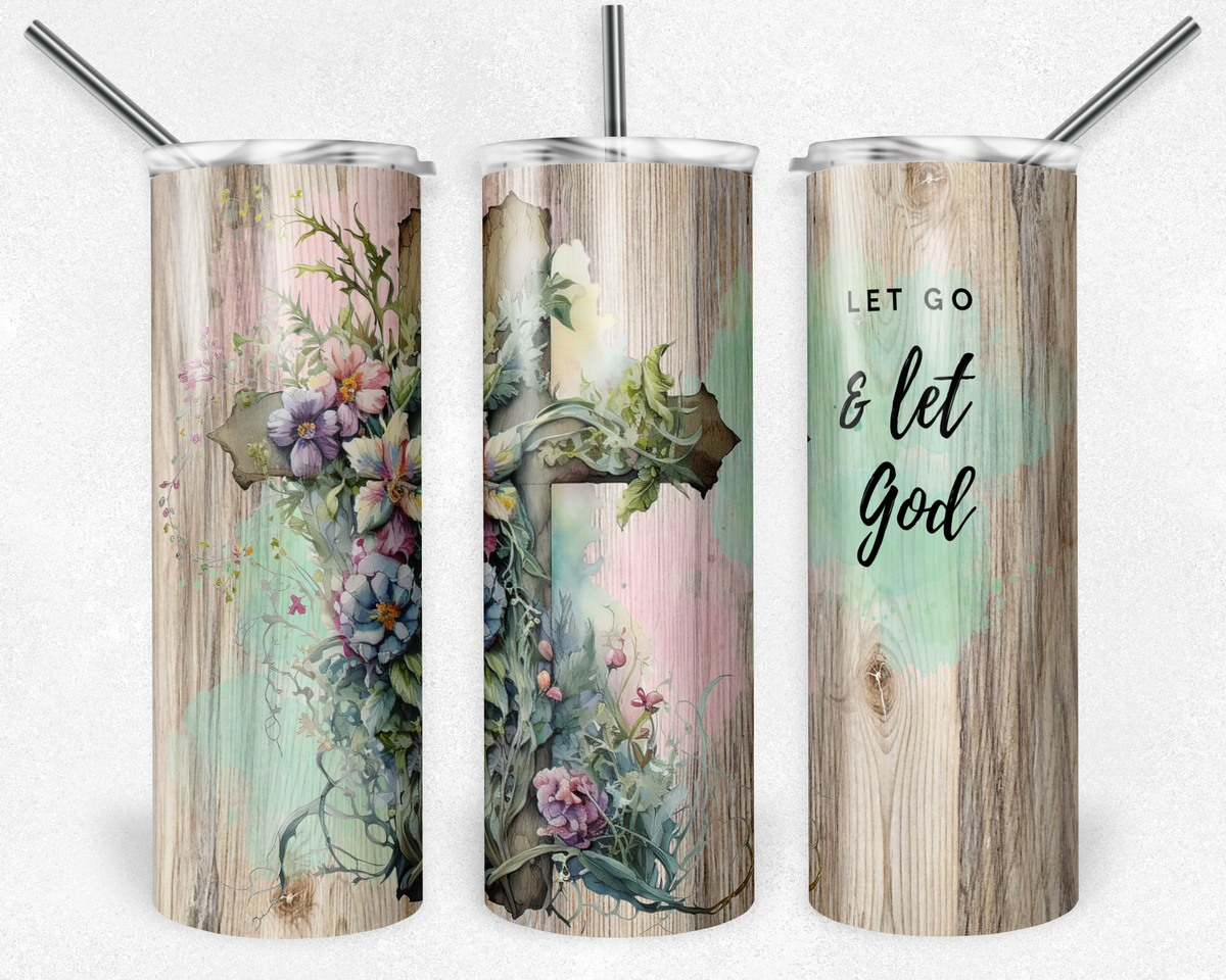 Faith Let Go Christian - Sublimation 20 oz tumbler