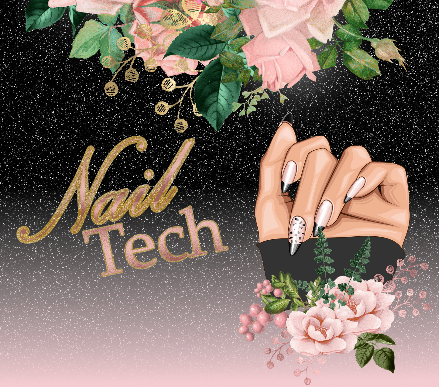 Floral Nail Tech - 20 Oz Sublimation Transfer