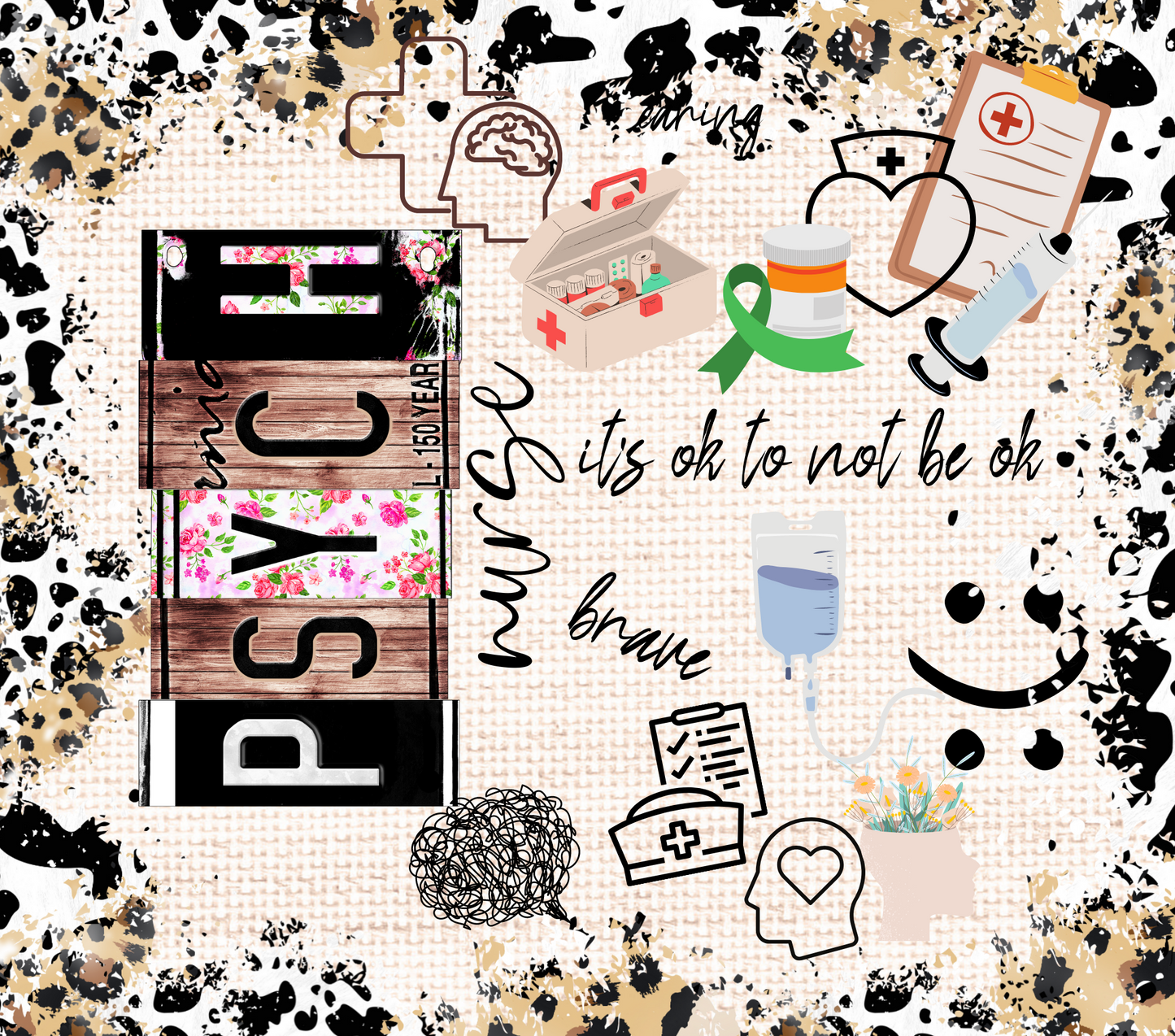 Psych Nurse - 20 Oz Sublimation Transfer