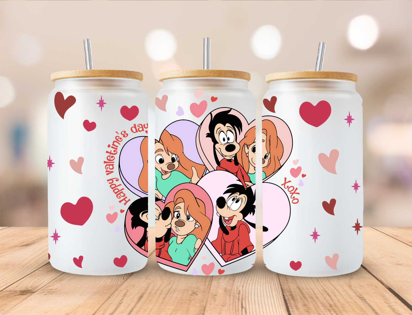 Valentines Love Couple Hearts - 16oz/20oz Libby UV DTF Wrap