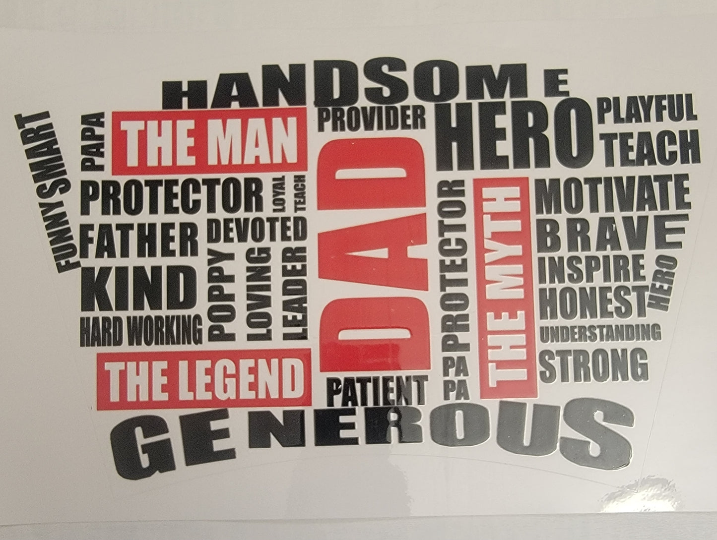 Father's Day DAD Affirmations - UV DTF 24 oz cold cup Wrap RTS