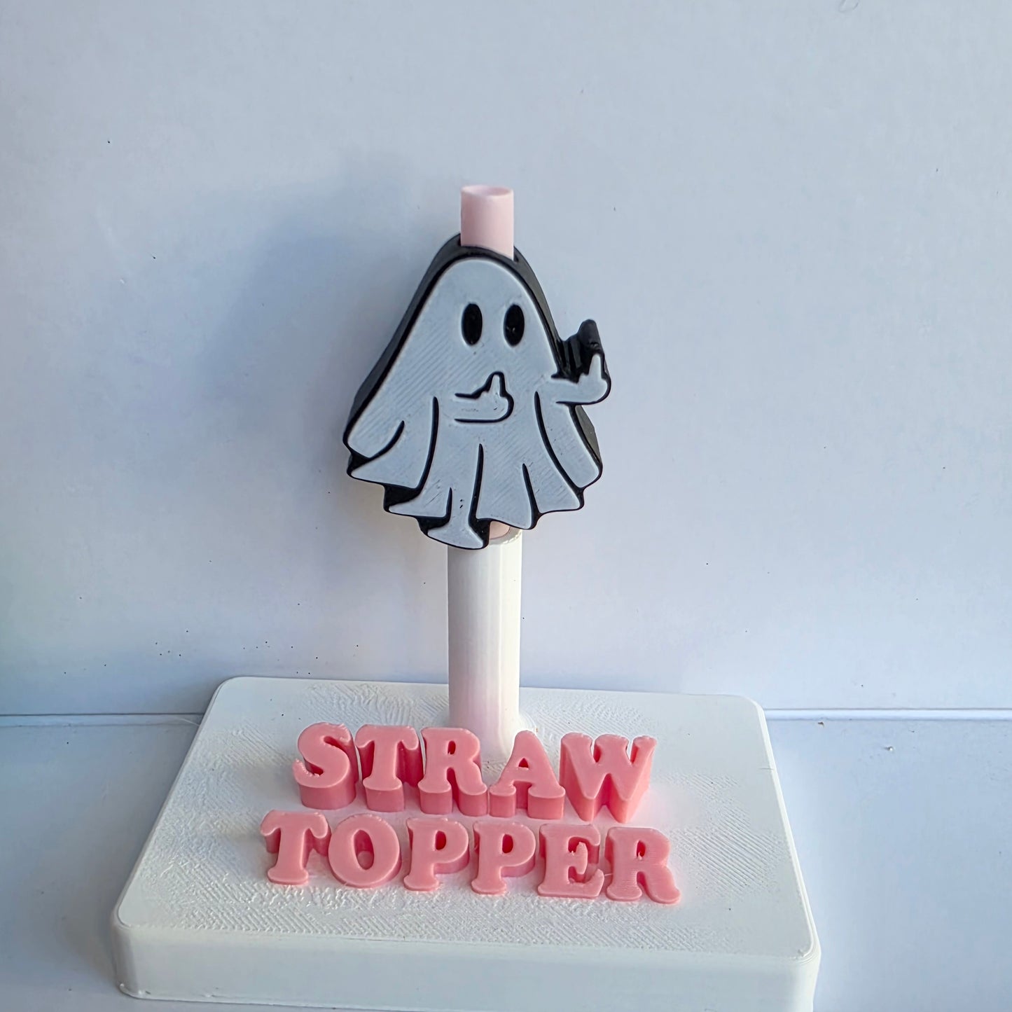 F U Ghost 3D Printed Straw Topper