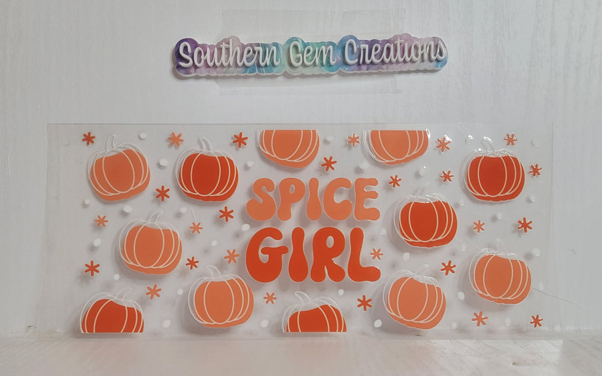 Autumn Spice Girl - 16 oz Libby UV DTF Wrap RTS