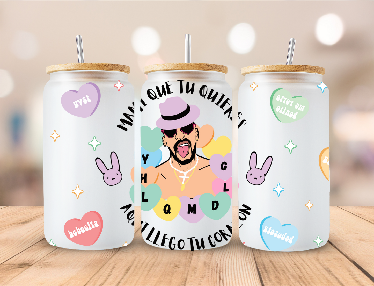 Easter Bunny Candy Hearts Bebocita - 16oz/20oz Libby UV DTF Wrap