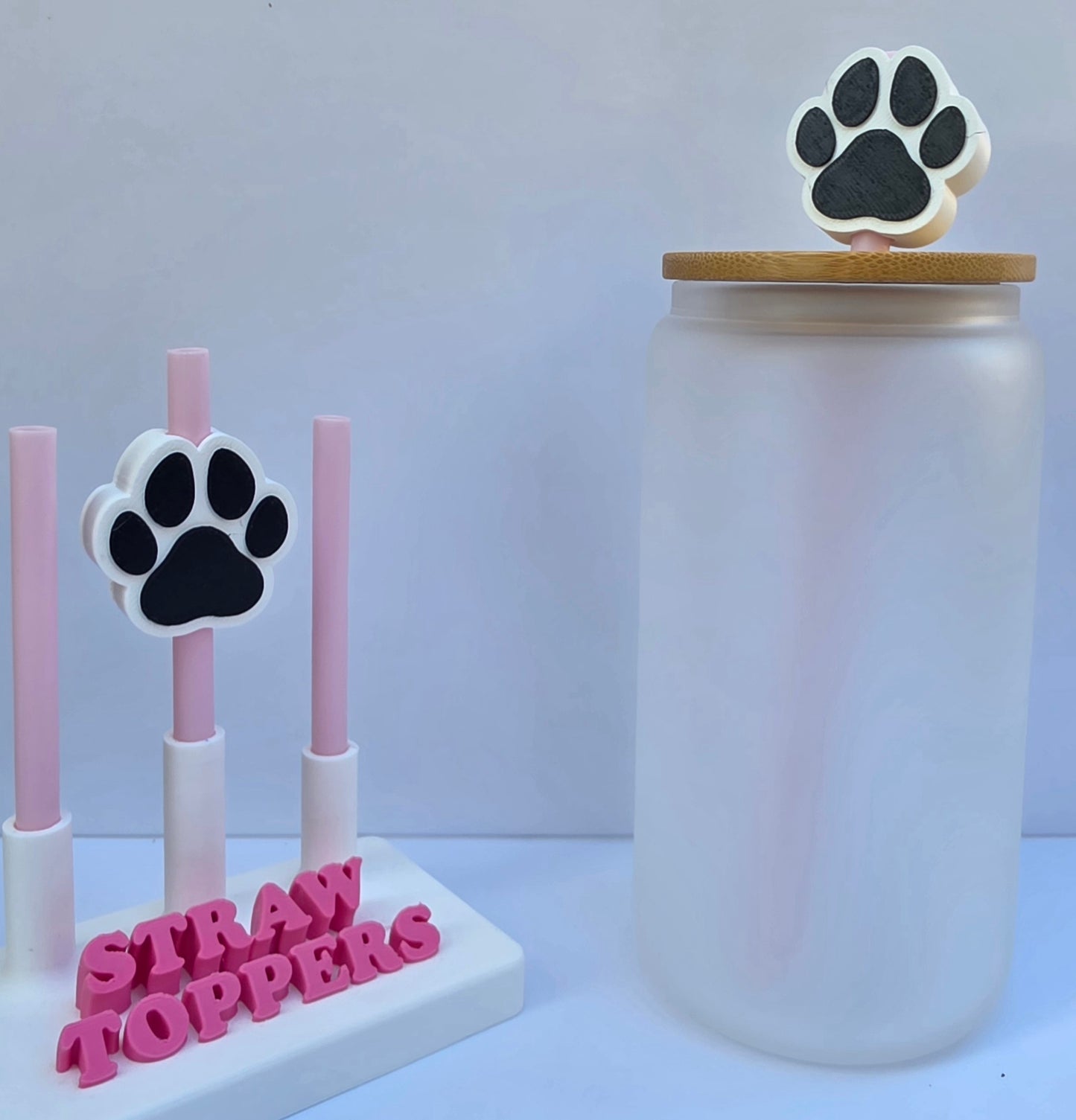 Dog Paw 3D Printed Straw Topper