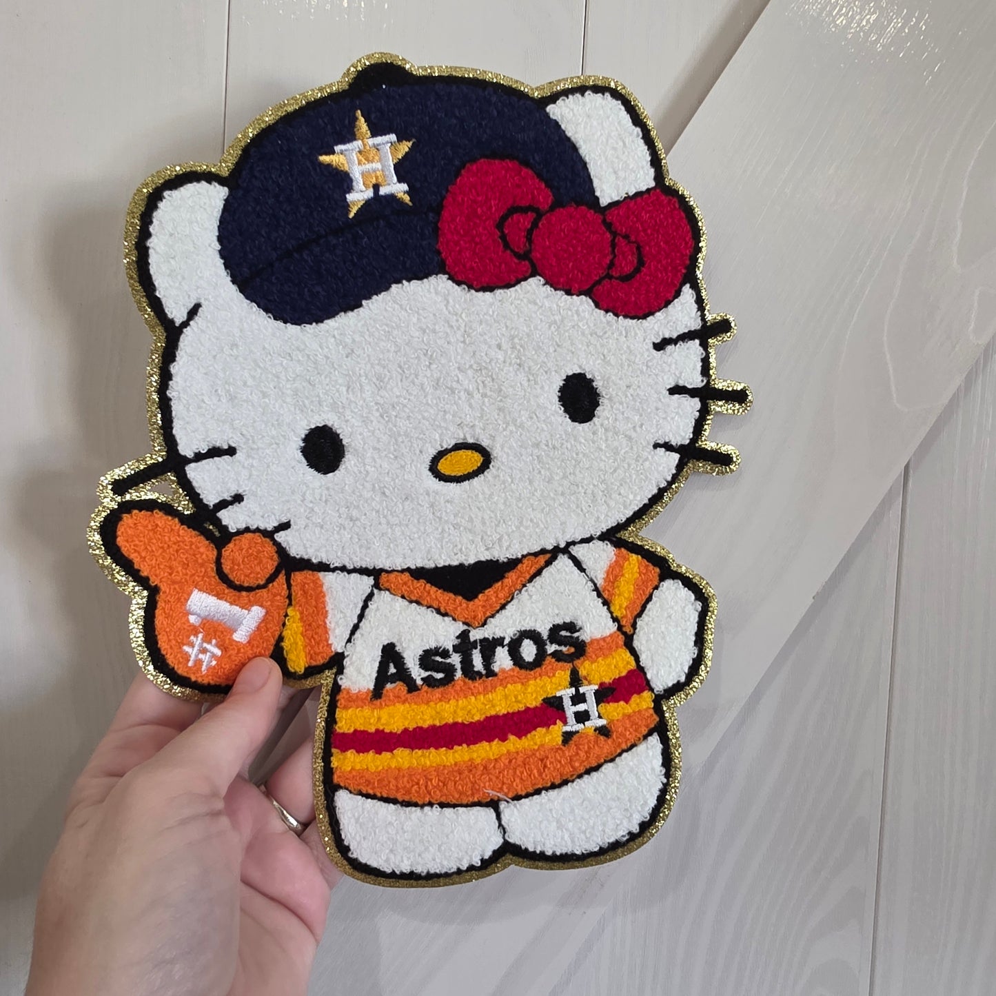 Orange Astros Baseball - Chenile Patch