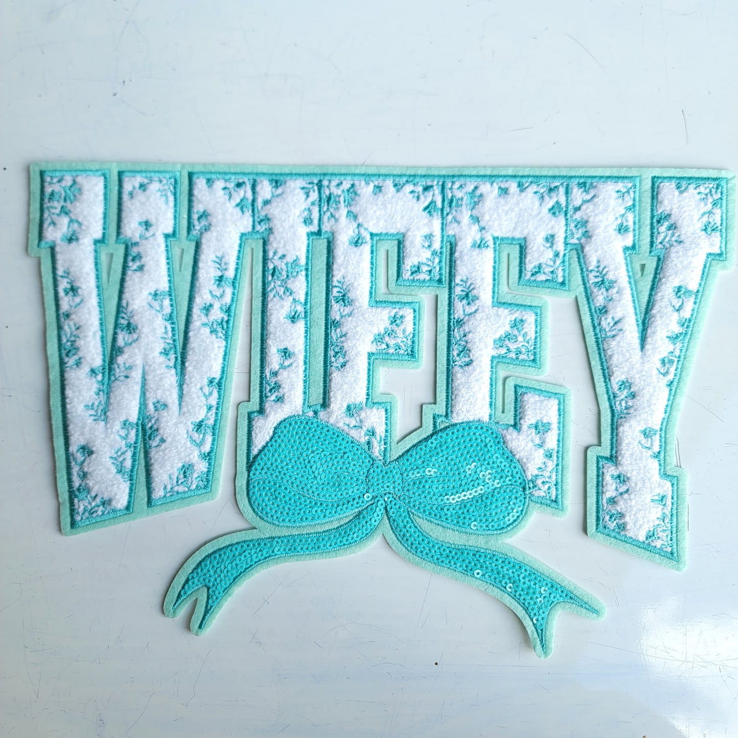Baby Blue WIFEY Chenile Patch