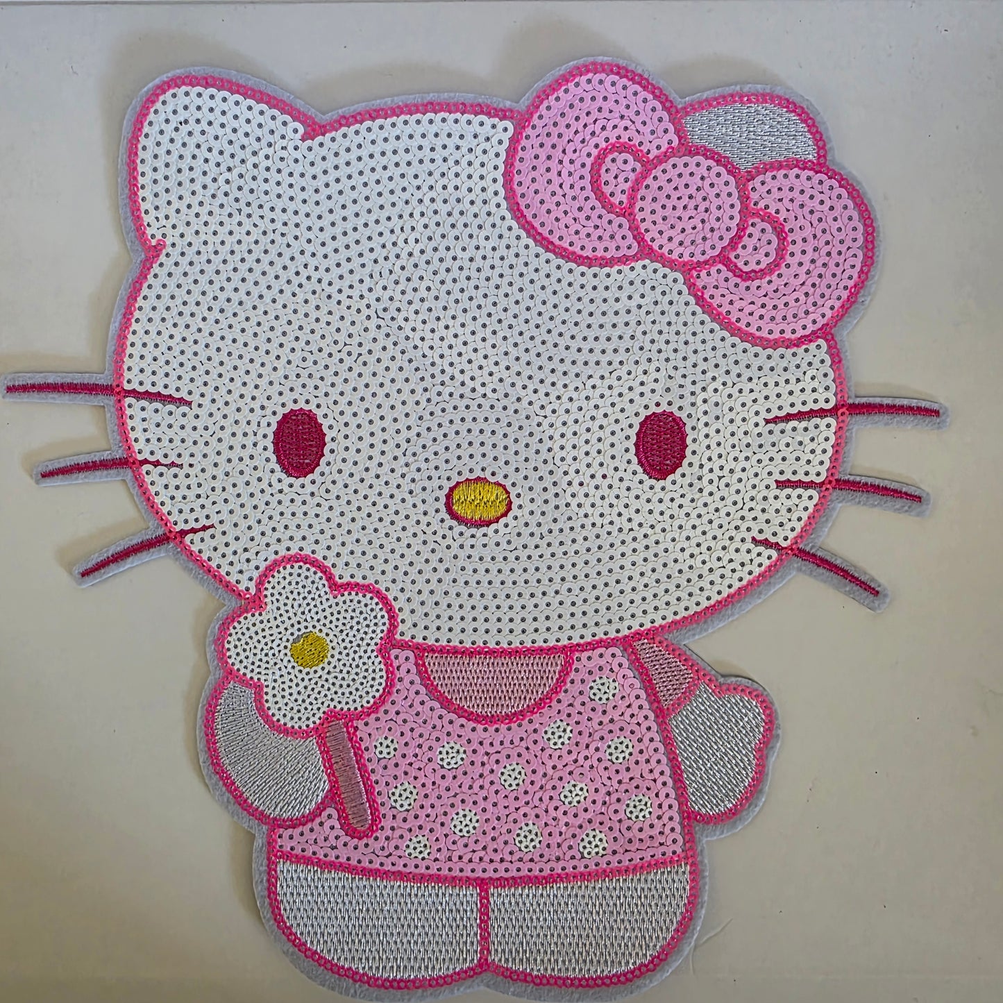 Spring Floral Kitty - Sequin Patch