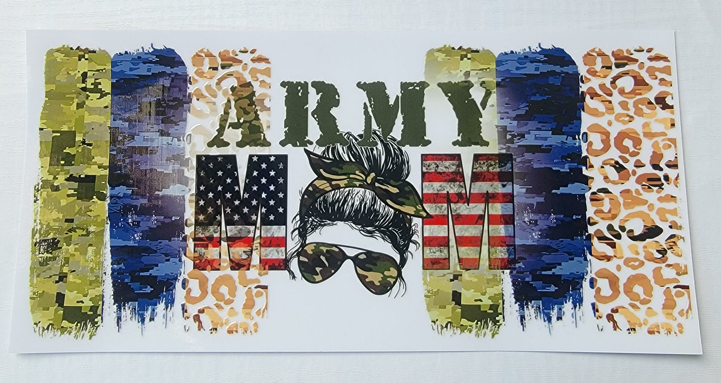 Army Mom - 16 oz Libby UV DTF Wrap RTS