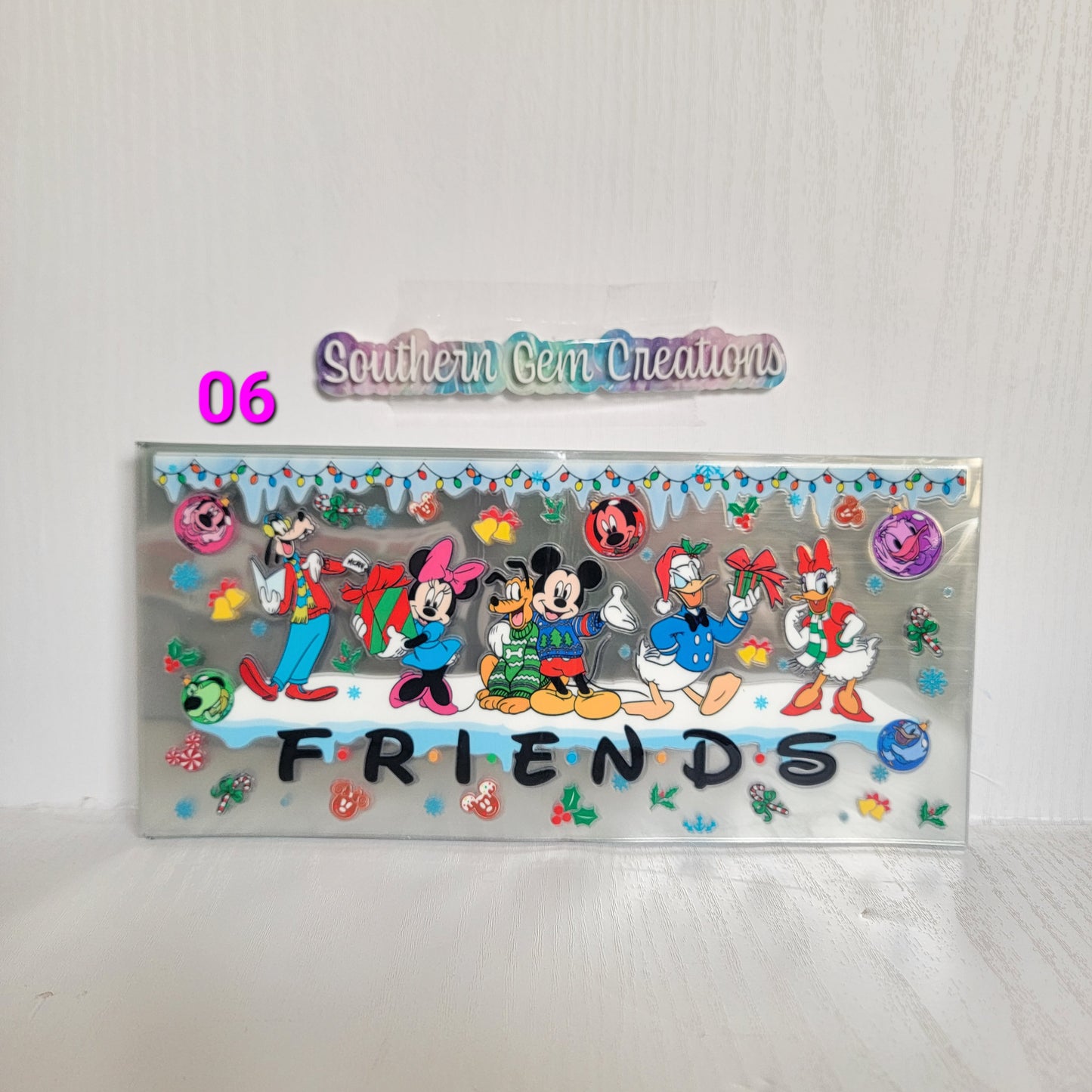 #06 Snowfall Christmas Mouse Friends - 16 oz Libby UV DTF RTS