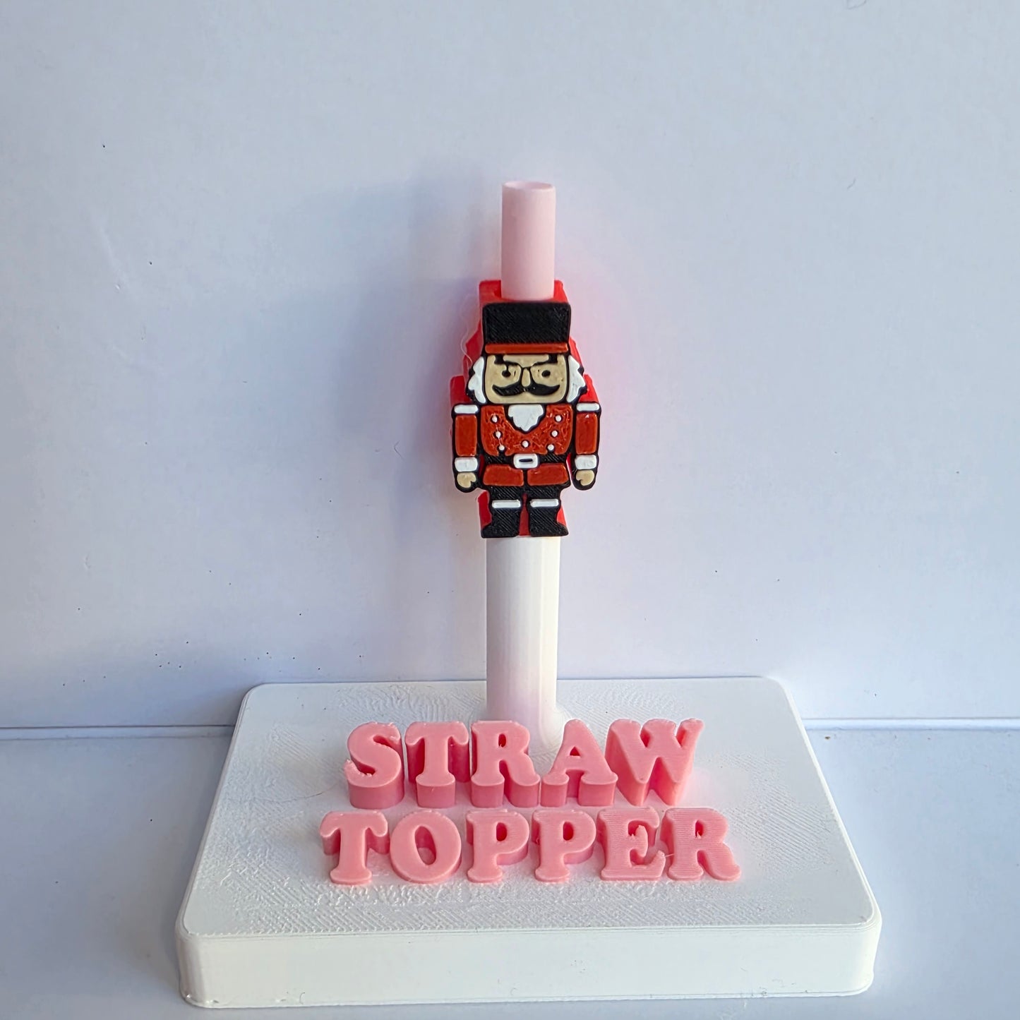Red Nutcracker 3D Printed Straw Topper