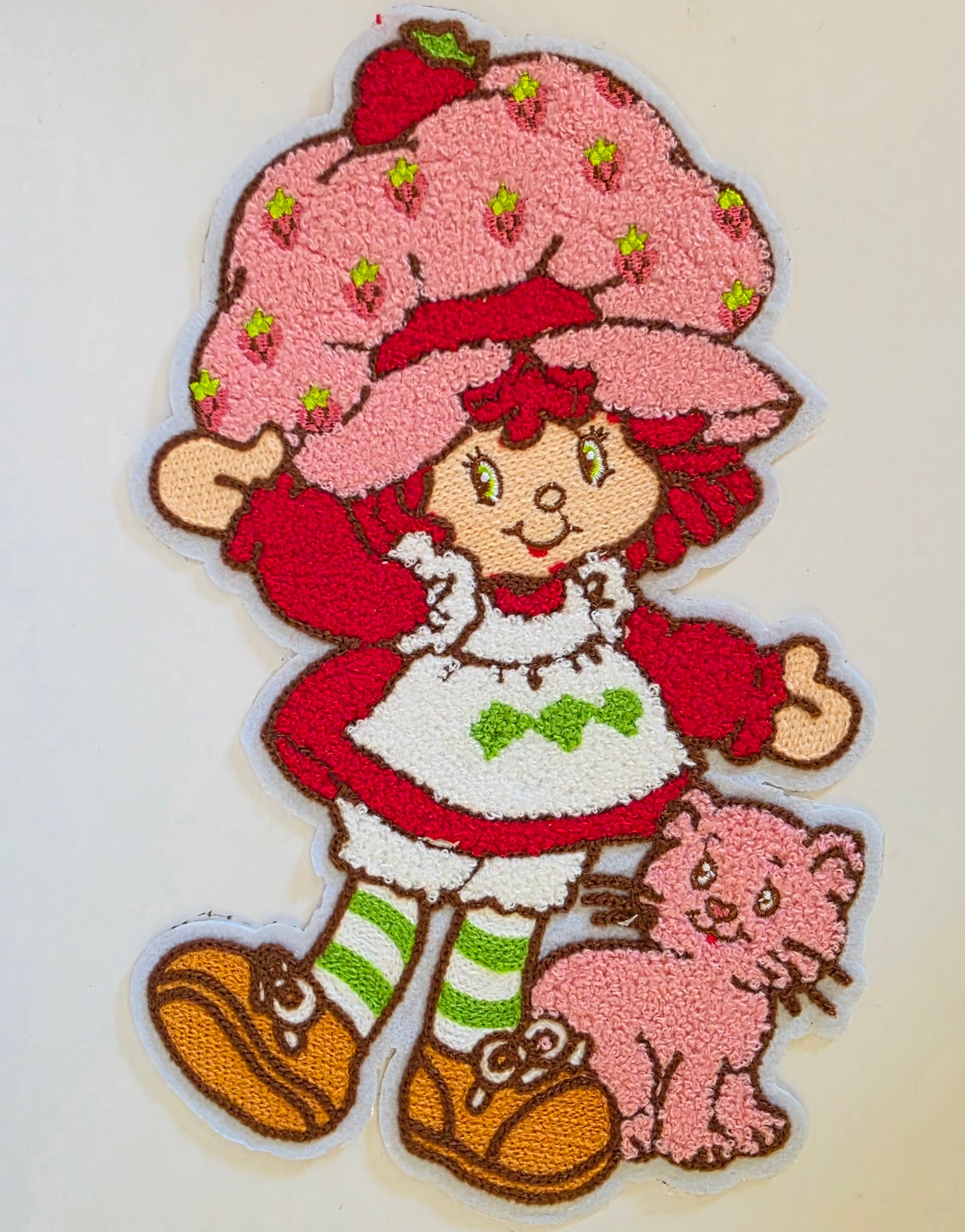 Strawberry Girl and Cat - Chenile Patch