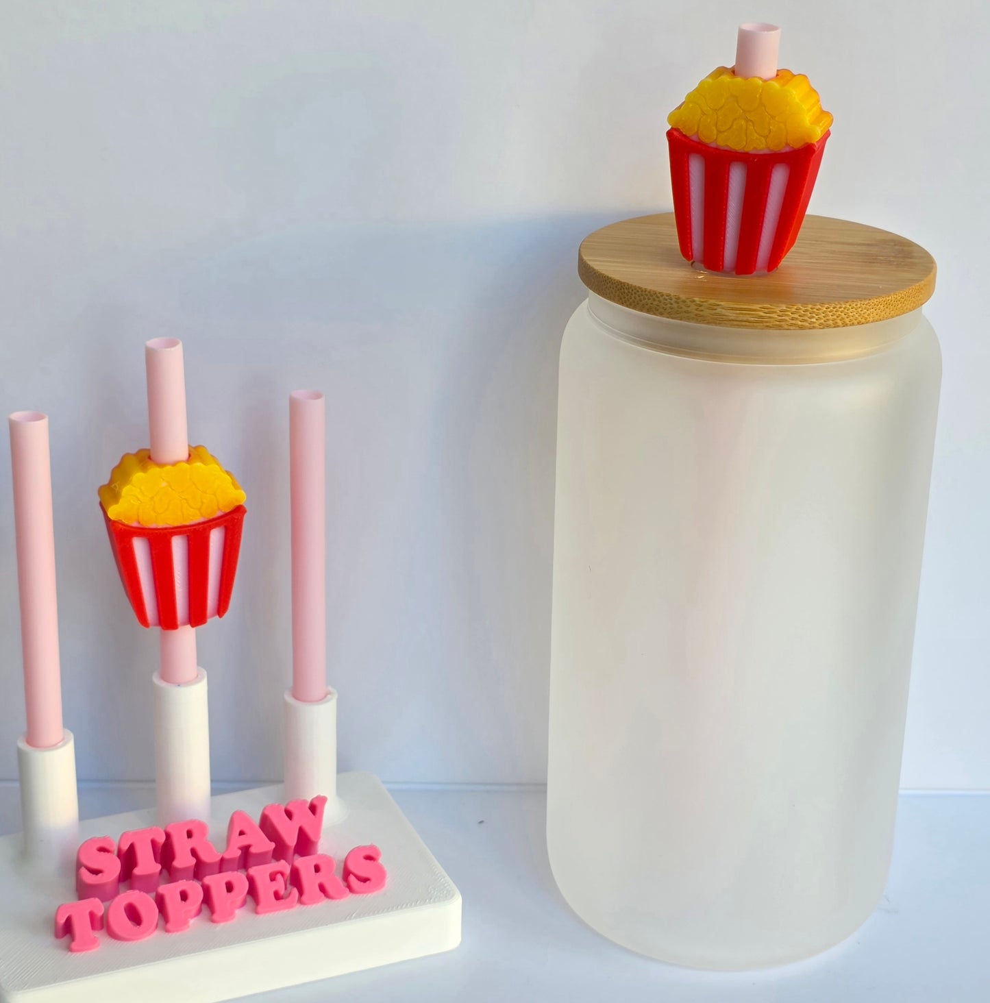 Popcorn Bucket 3D Printed Straw Topper
