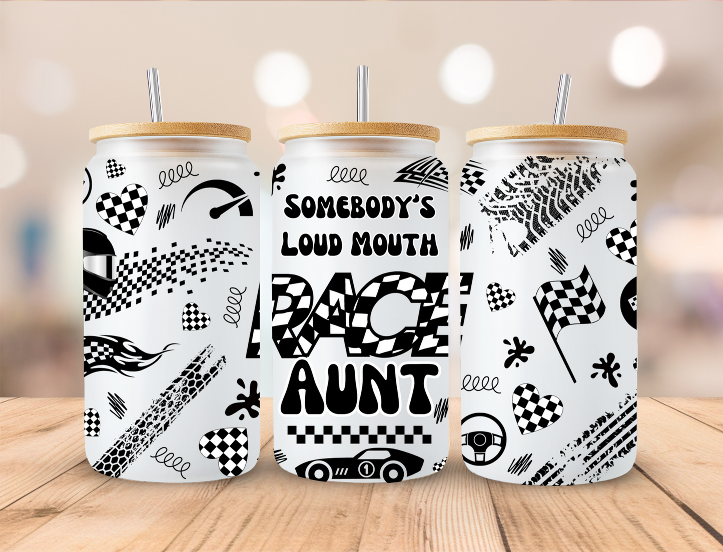 Race Aunt - 16oz/20oz Libby UV DTF Wrap