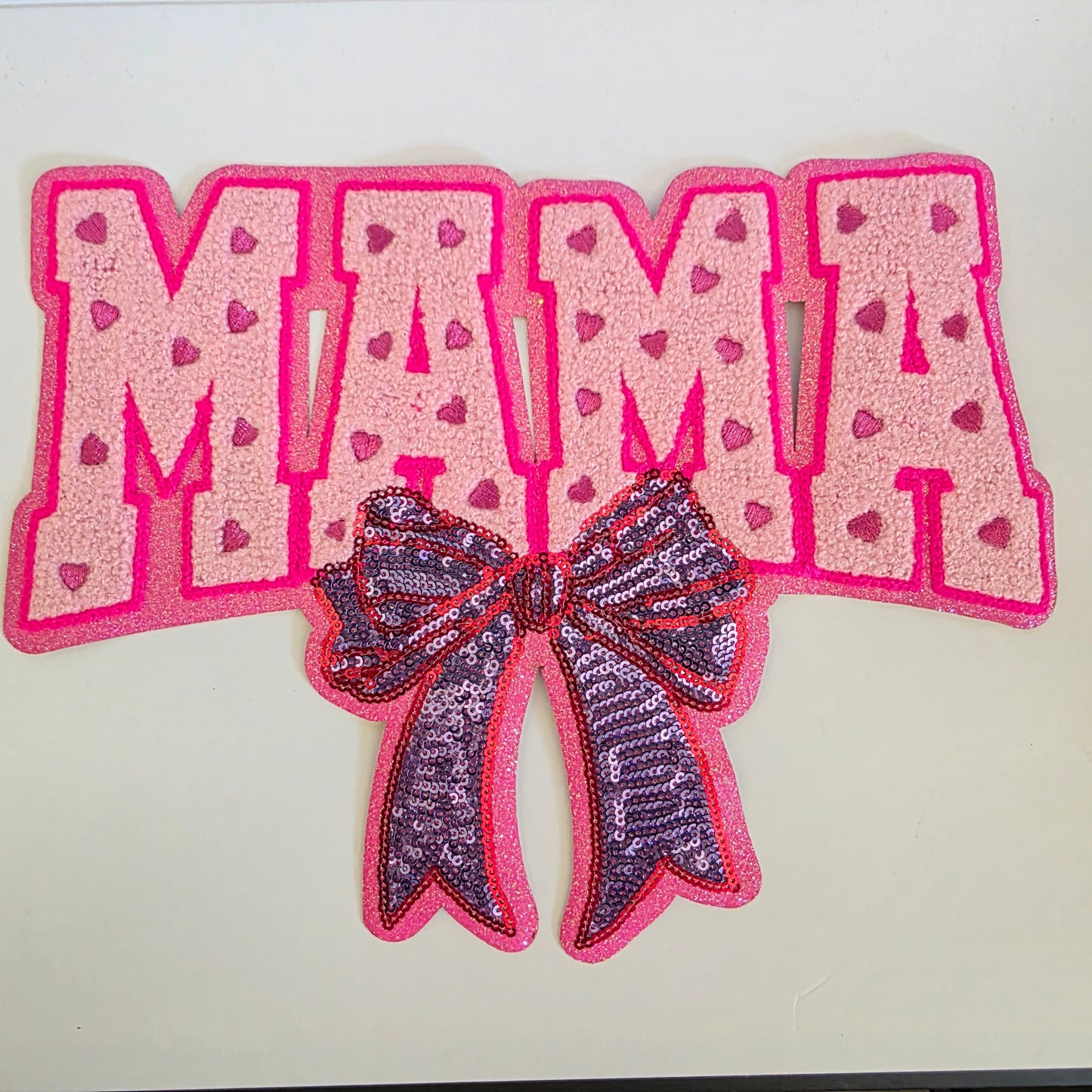 Pink Mama and Bow - Chenile Patch