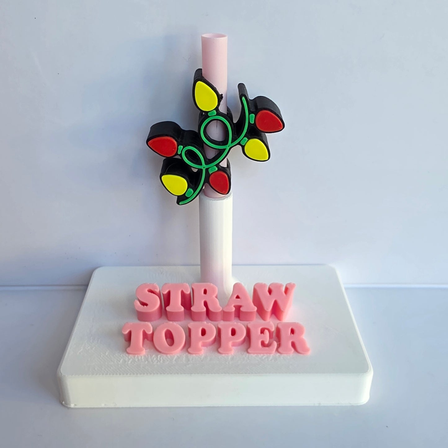 Christmas Lights 3D Printed Straw Topper