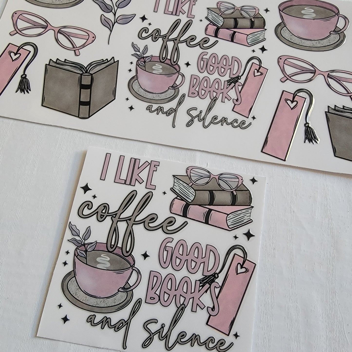 I Like Coffee Big Books and Silence Bundle - Libby UV DTF Wrap Bundle