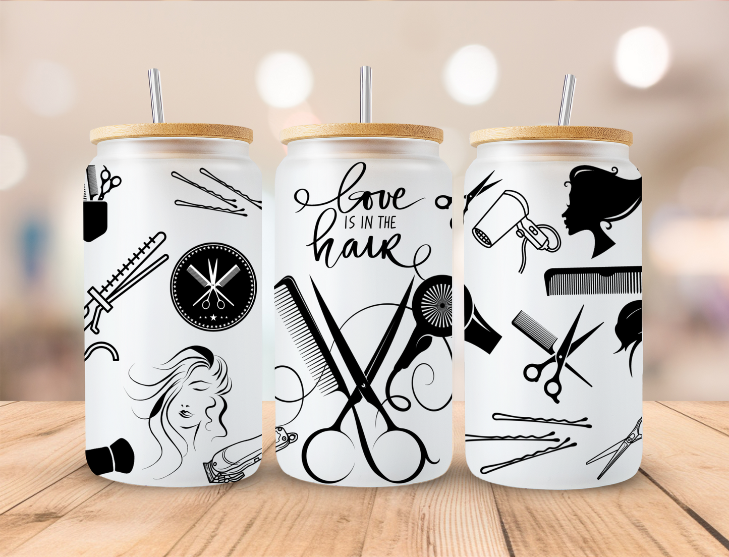 Hair Dresser Stylist - 16oz/20oz Libby UV DTF Wrap