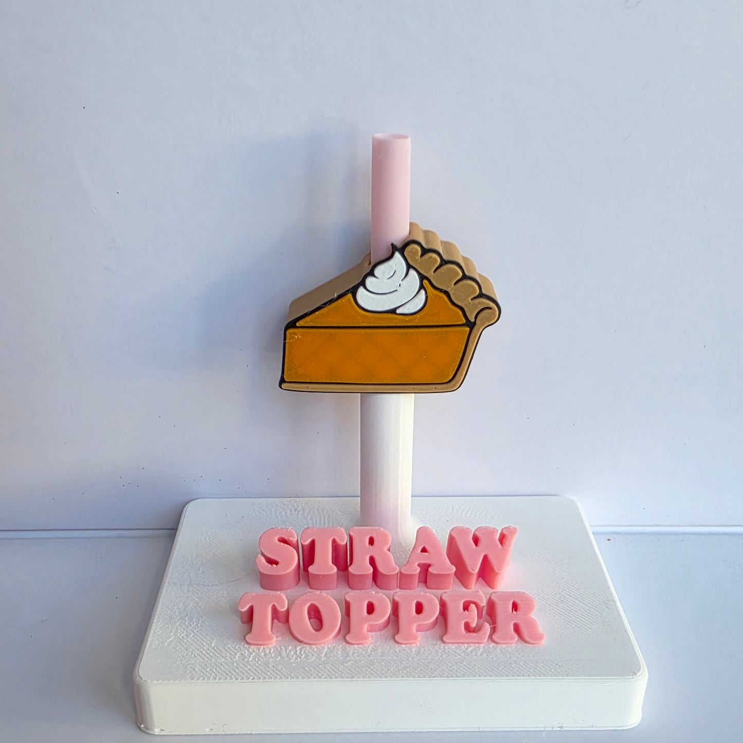 Pumpkin Pie Slice 3D Printed Straw Topper