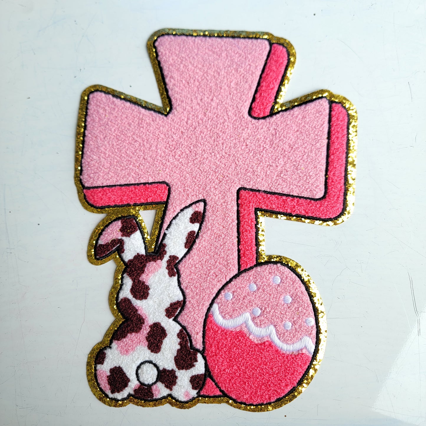 Easter Peep and cross Chenile Patch