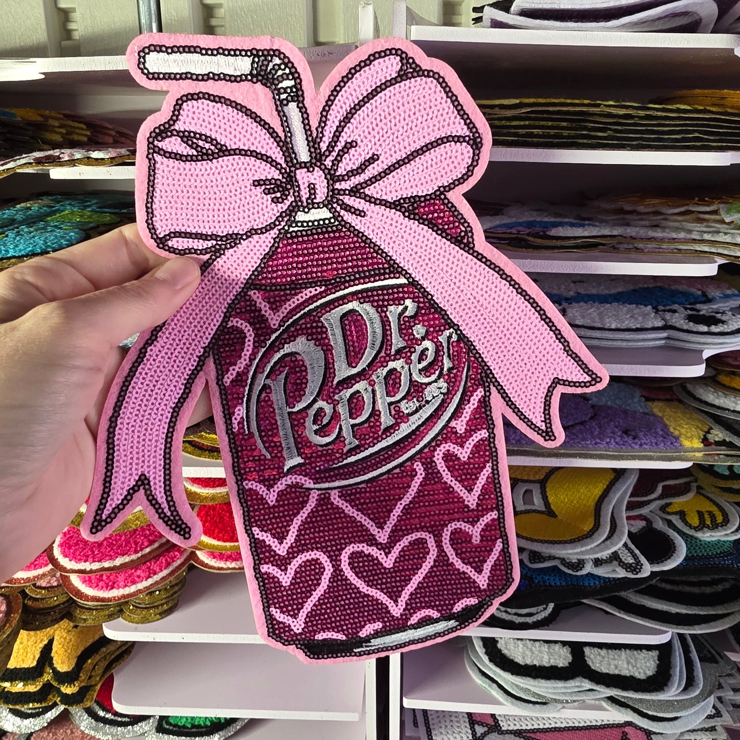 Dr P Soda Drink - Sequin Patch