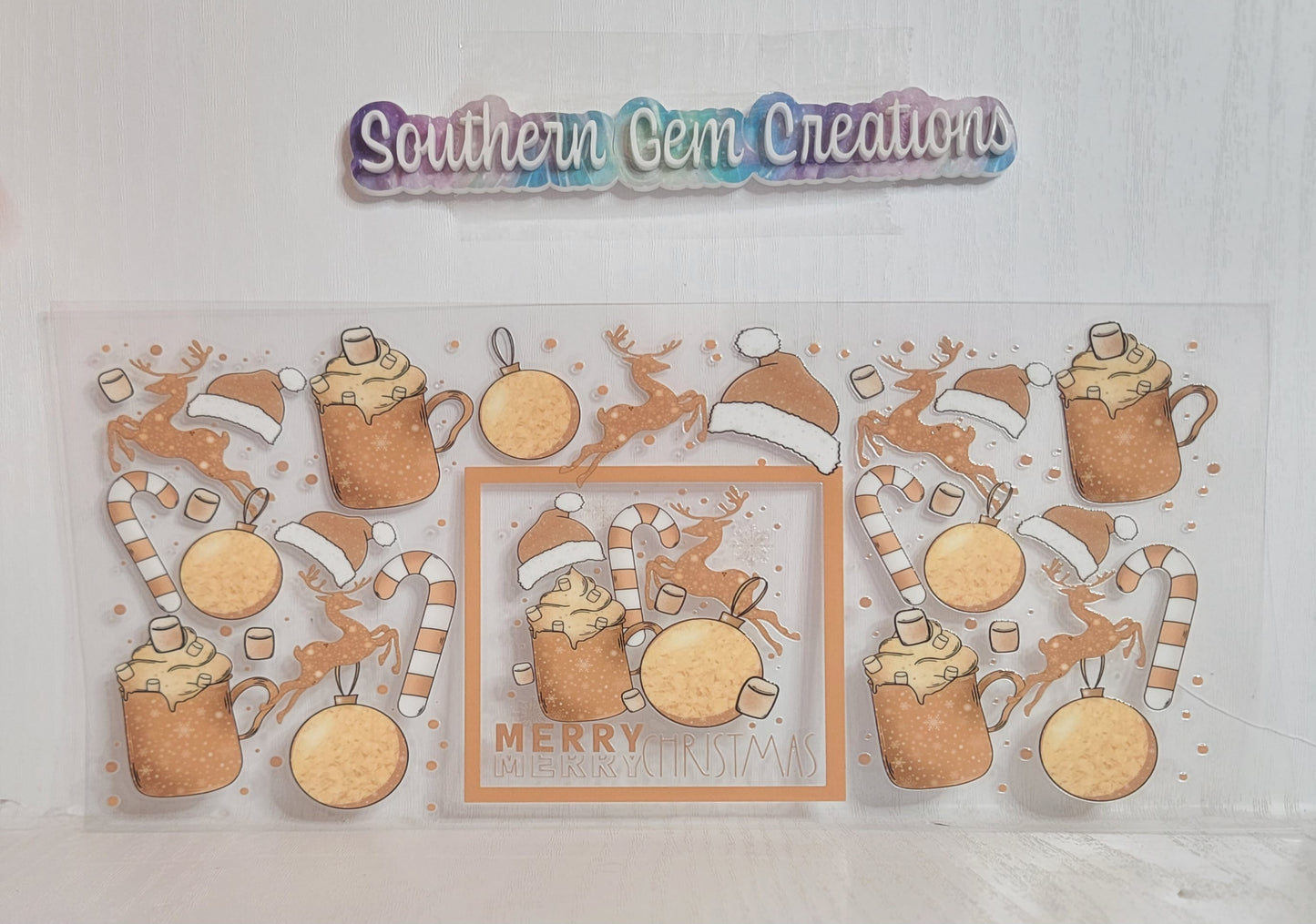 Winter Hot Cocoa Season - 16 oz Libby UV DTF Wrap