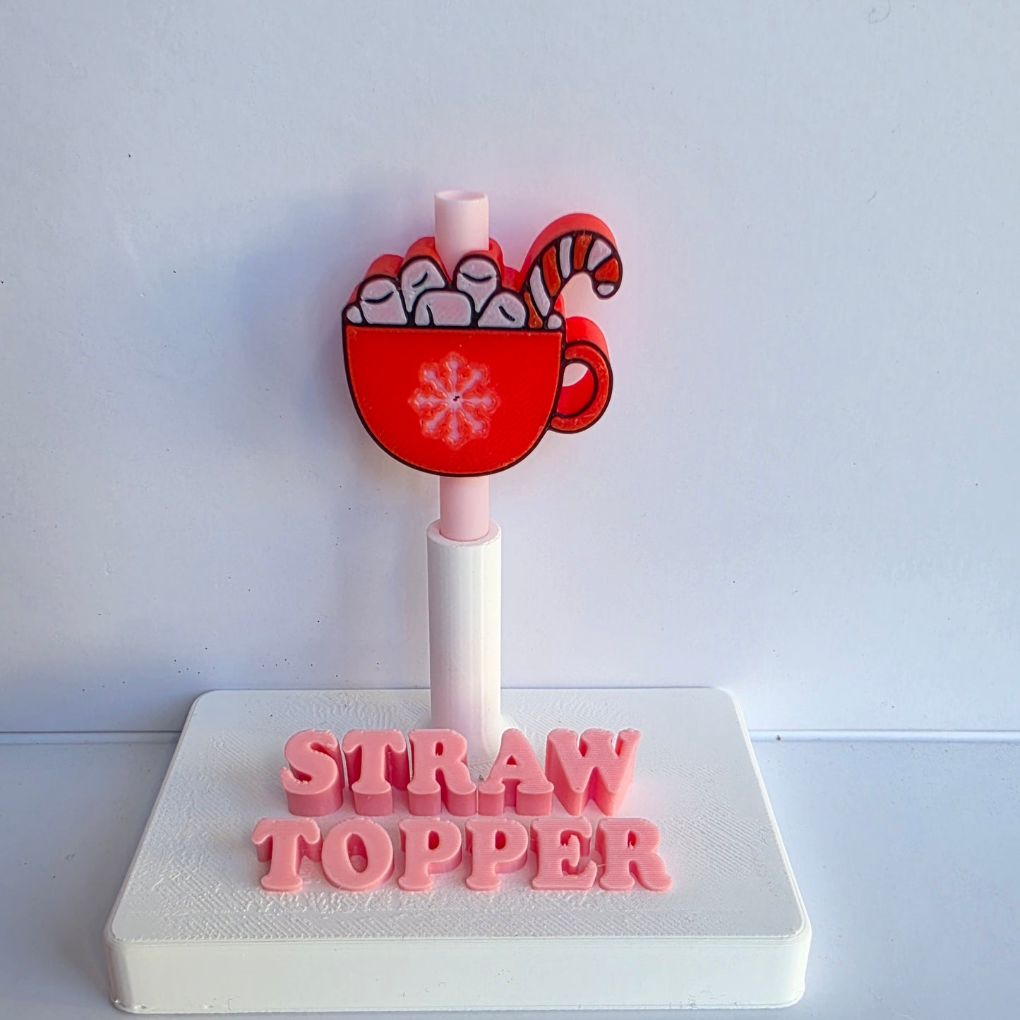Christmas Red Hot Cocoa Cup 3D Printed Straw Topper