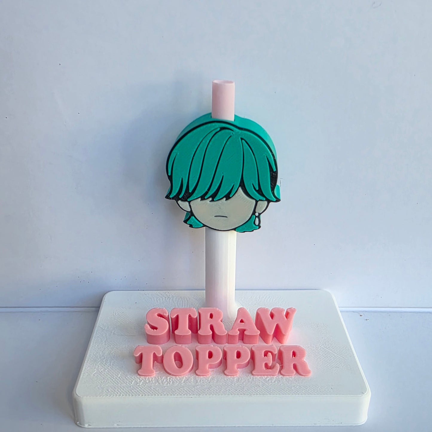 Saja Boy Teal Hair 3D Printed Straw Topper