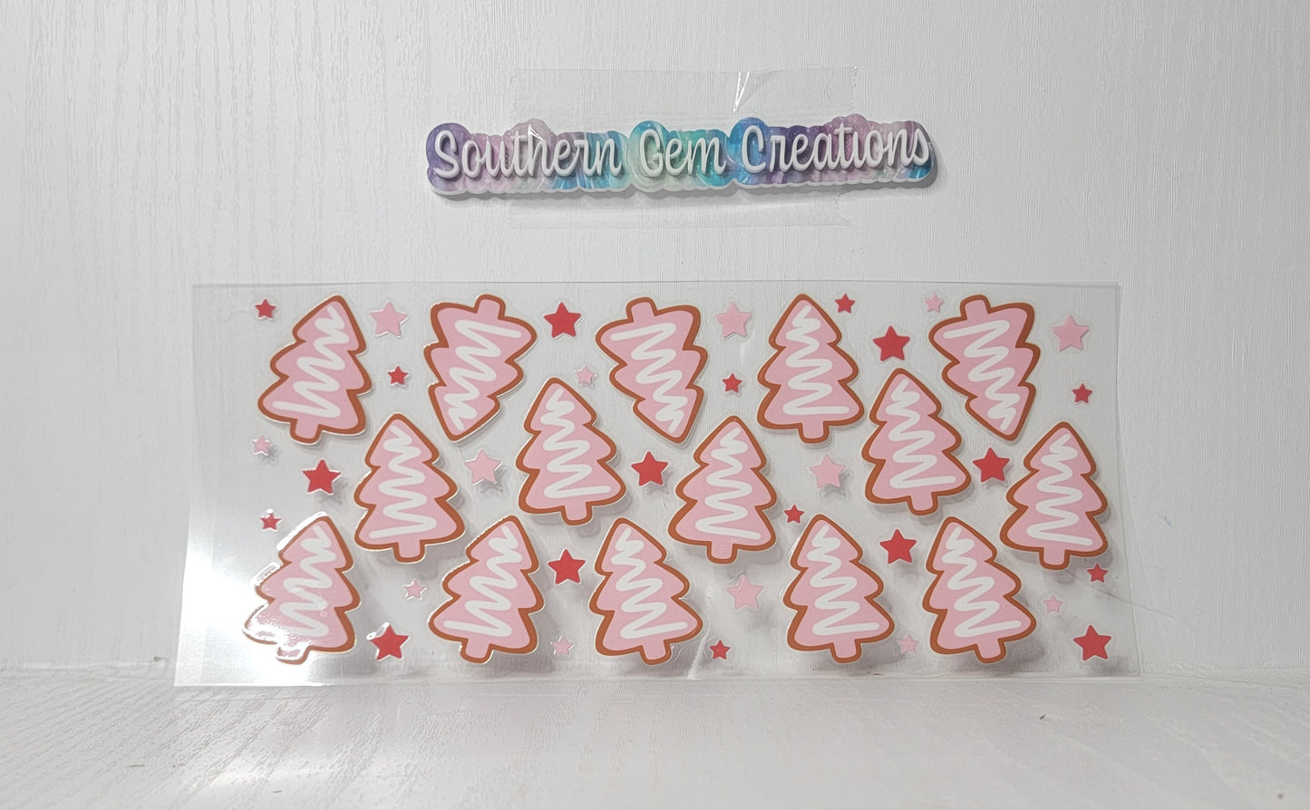 Christmas Iced Cookie - 16 oz Libby UV DTF Wrap RTS
