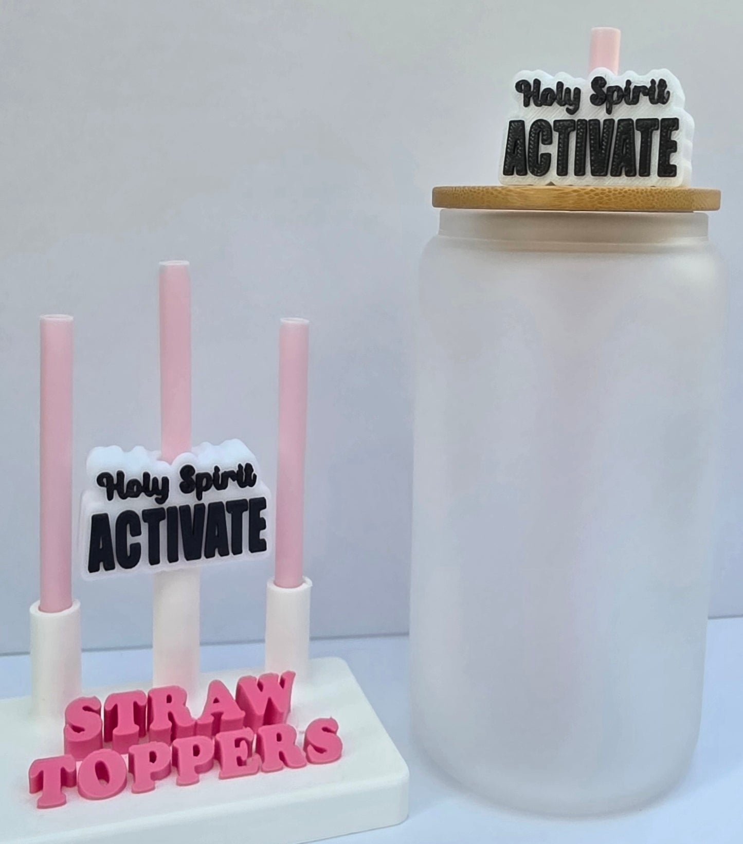 Faith Holy Spirit Activate 3D Printed Straw Topper