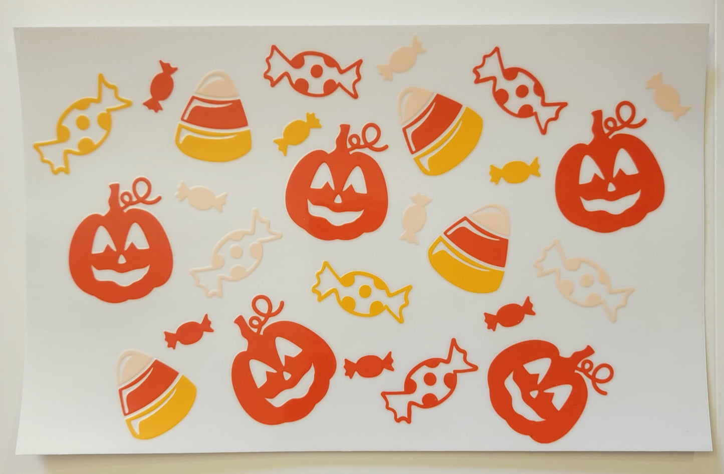 Halloween Candy Corn Pumpkins - 24 oz cold cup Wrap RTS