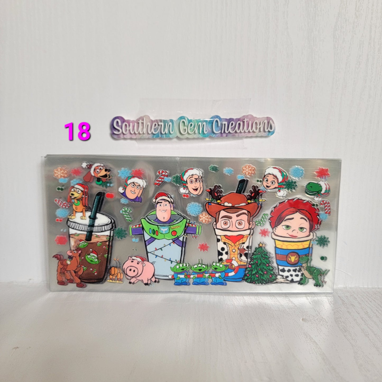 Cowboy Toy Christmas Coffee - 16 oz Libby UV DTF RTS