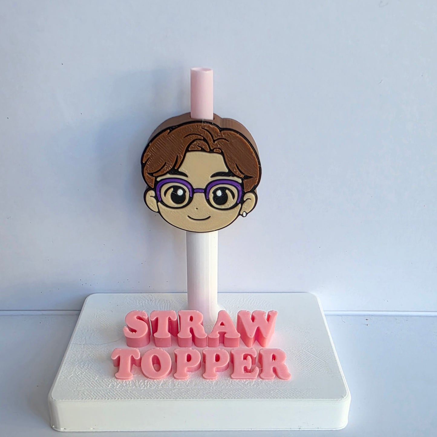 Saja Boy With Glasses 3D Printed Straw Topper