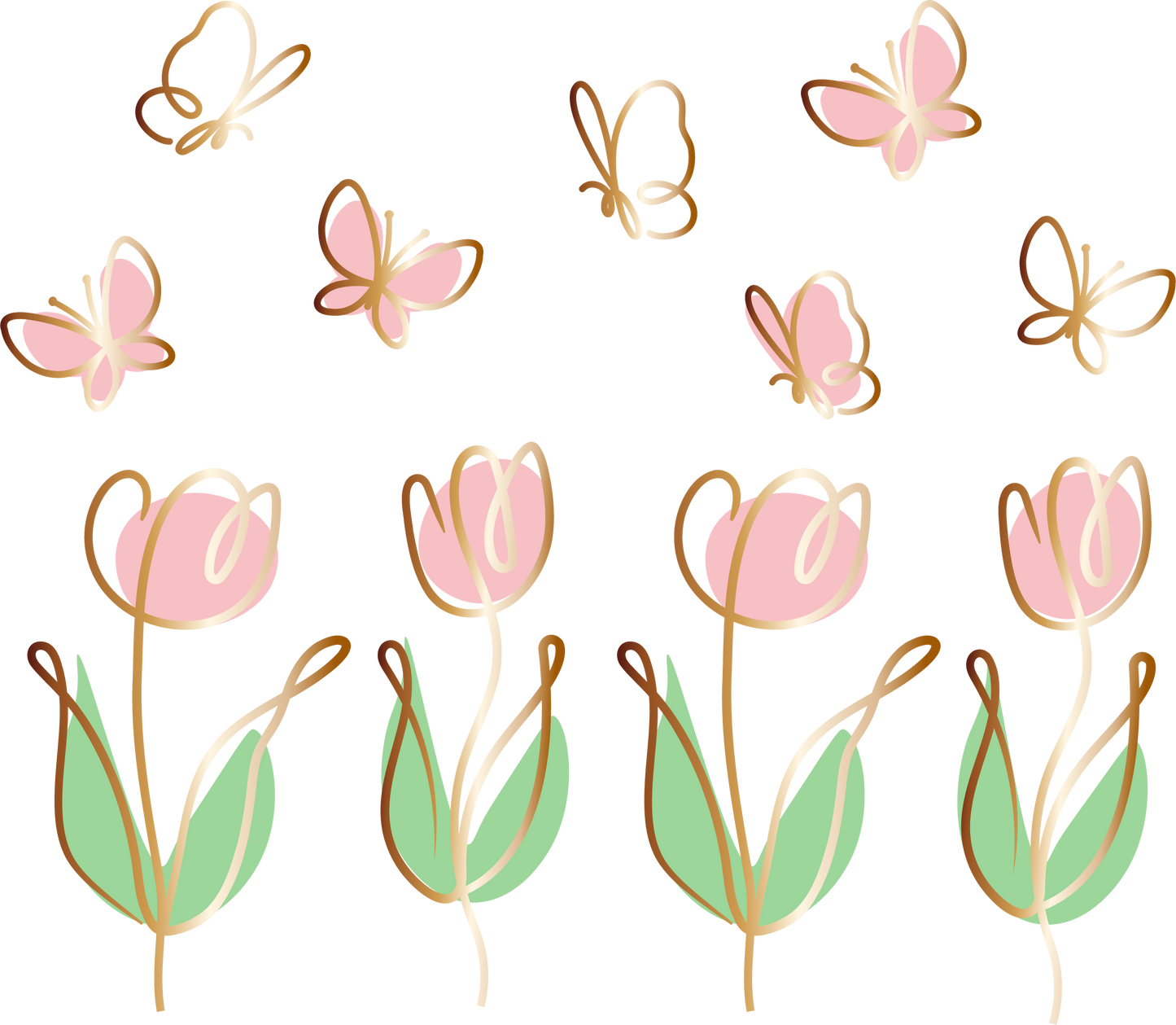 Tulip Butterflies Gold - 16 Oz Strata Skinny Wrap