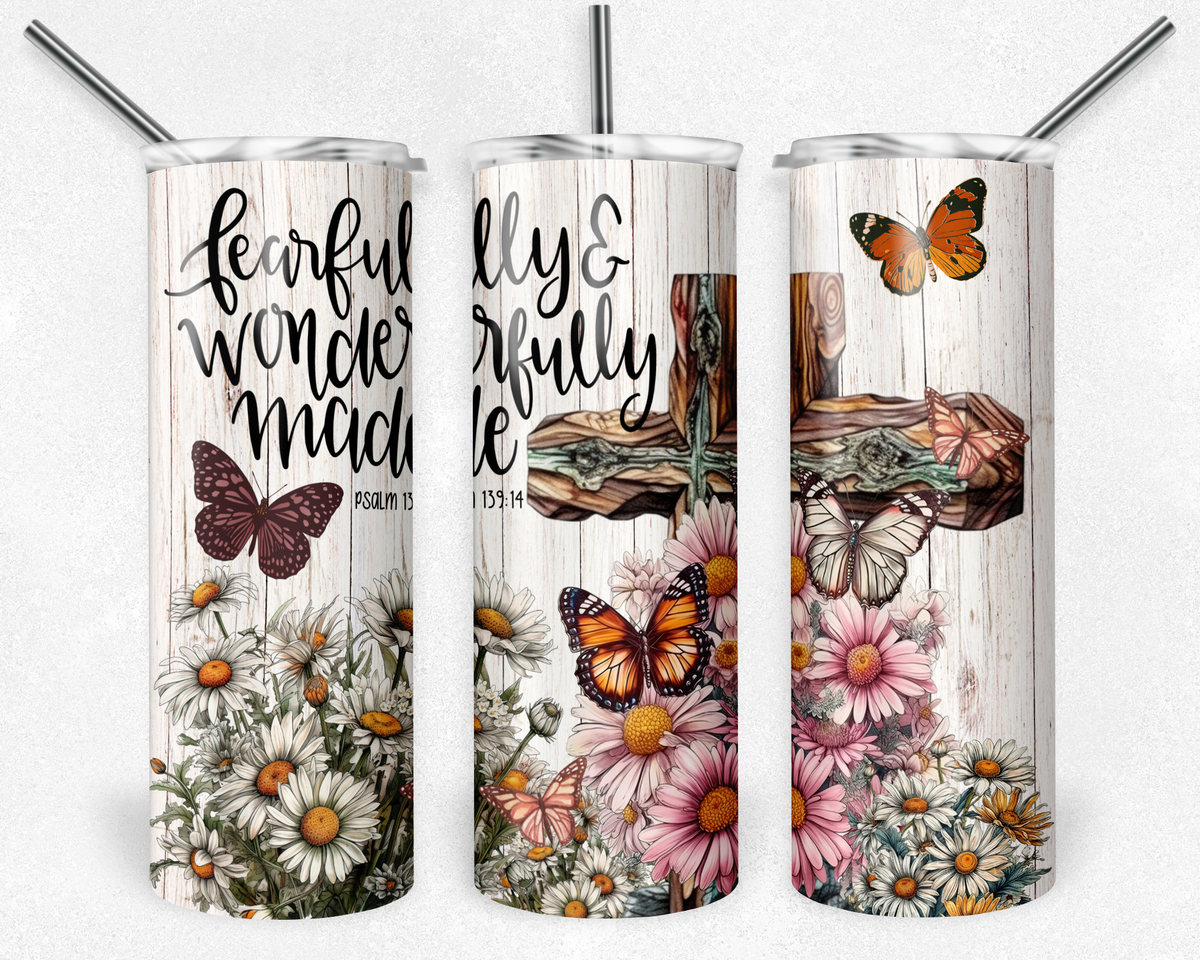 Faith Wonderfully Made - Sublimation 20 oz tumbler