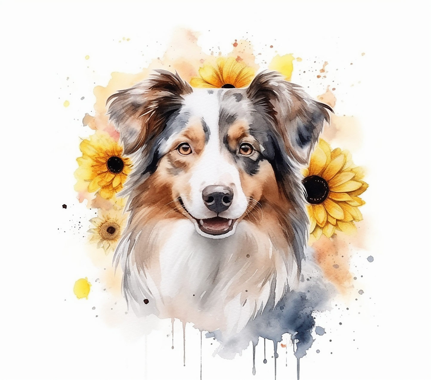 Australian Shepherd Watercolor - 20 Oz Printed Sublimation Transfer