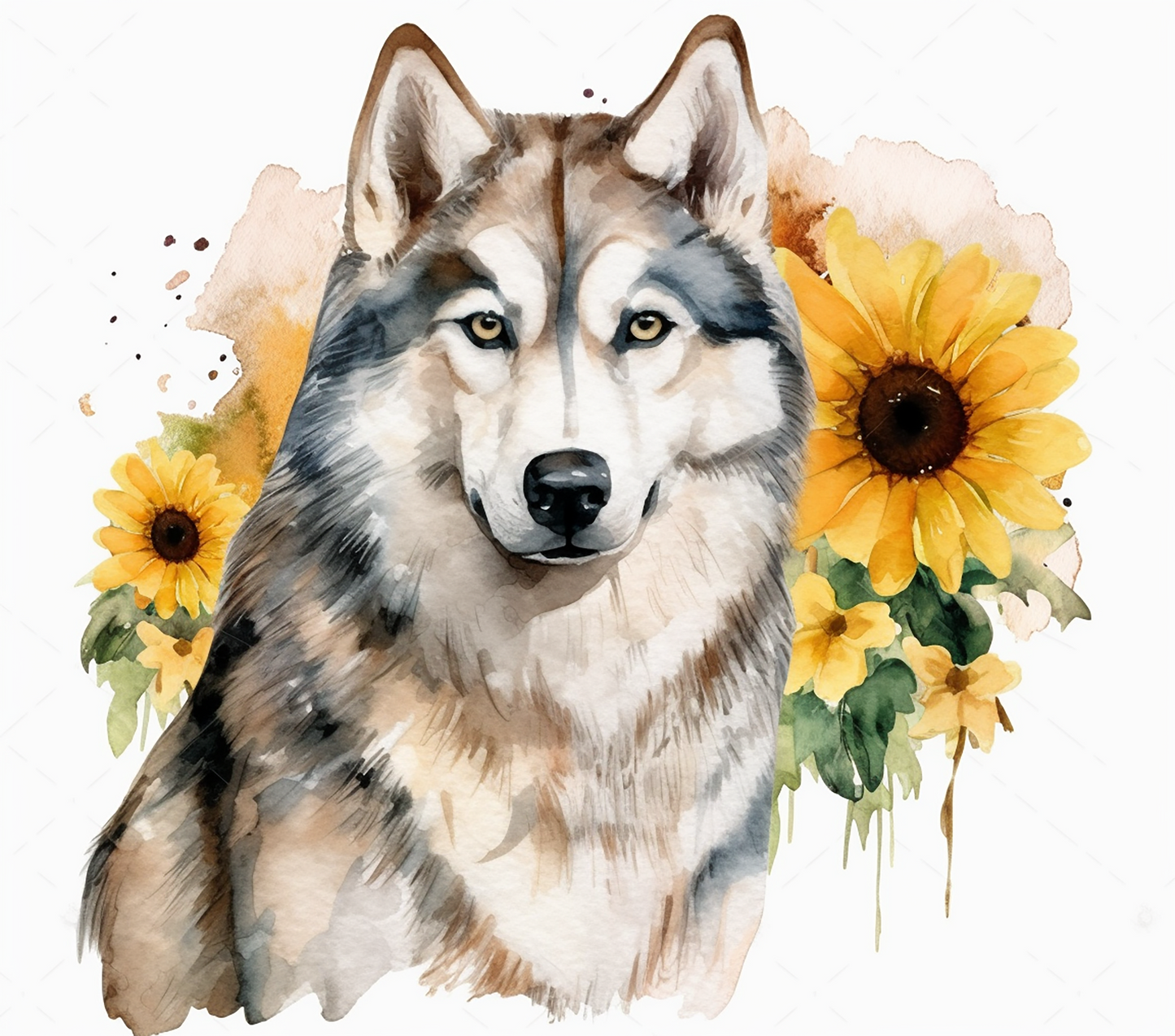 Husky Watercolor - 20 Oz Printed Sublimation Transfer