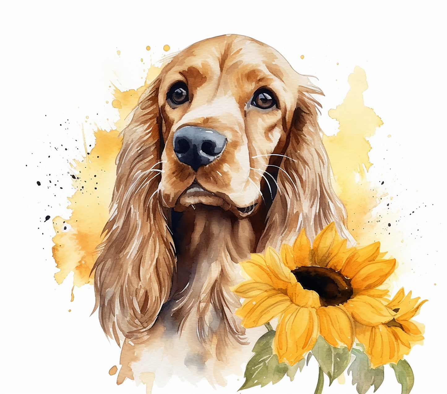 Cocker Spaniel Watercolor - 20 Oz Printed Sublimation Transfer