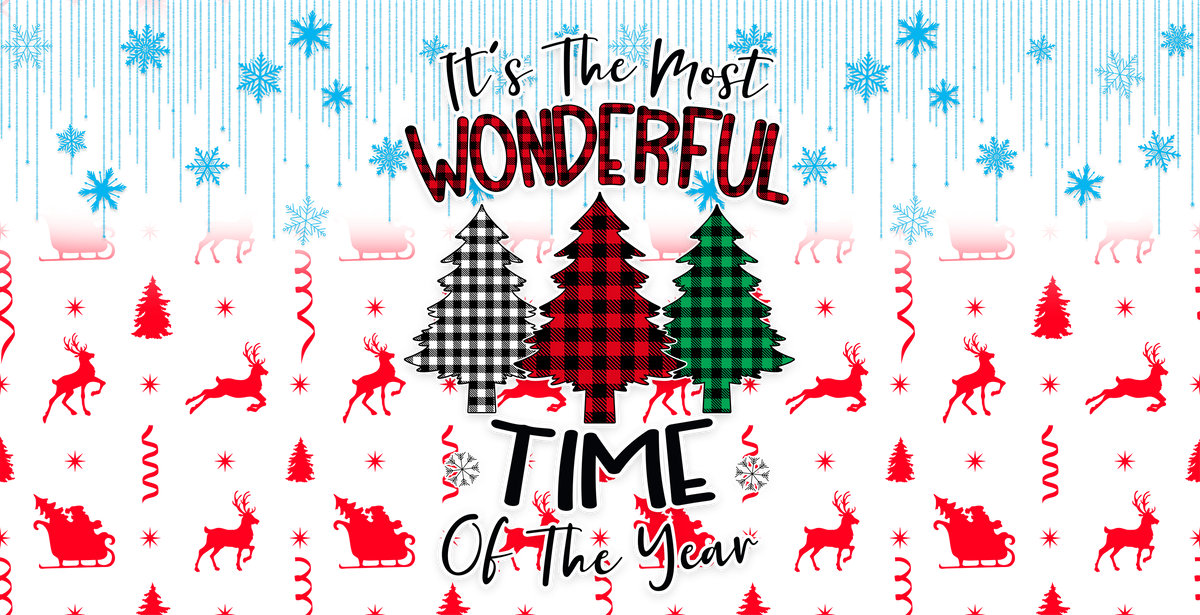 Christmas Its The Most Wonderful Time Of the Year - 16 Oz Libby Sublimation Transfers