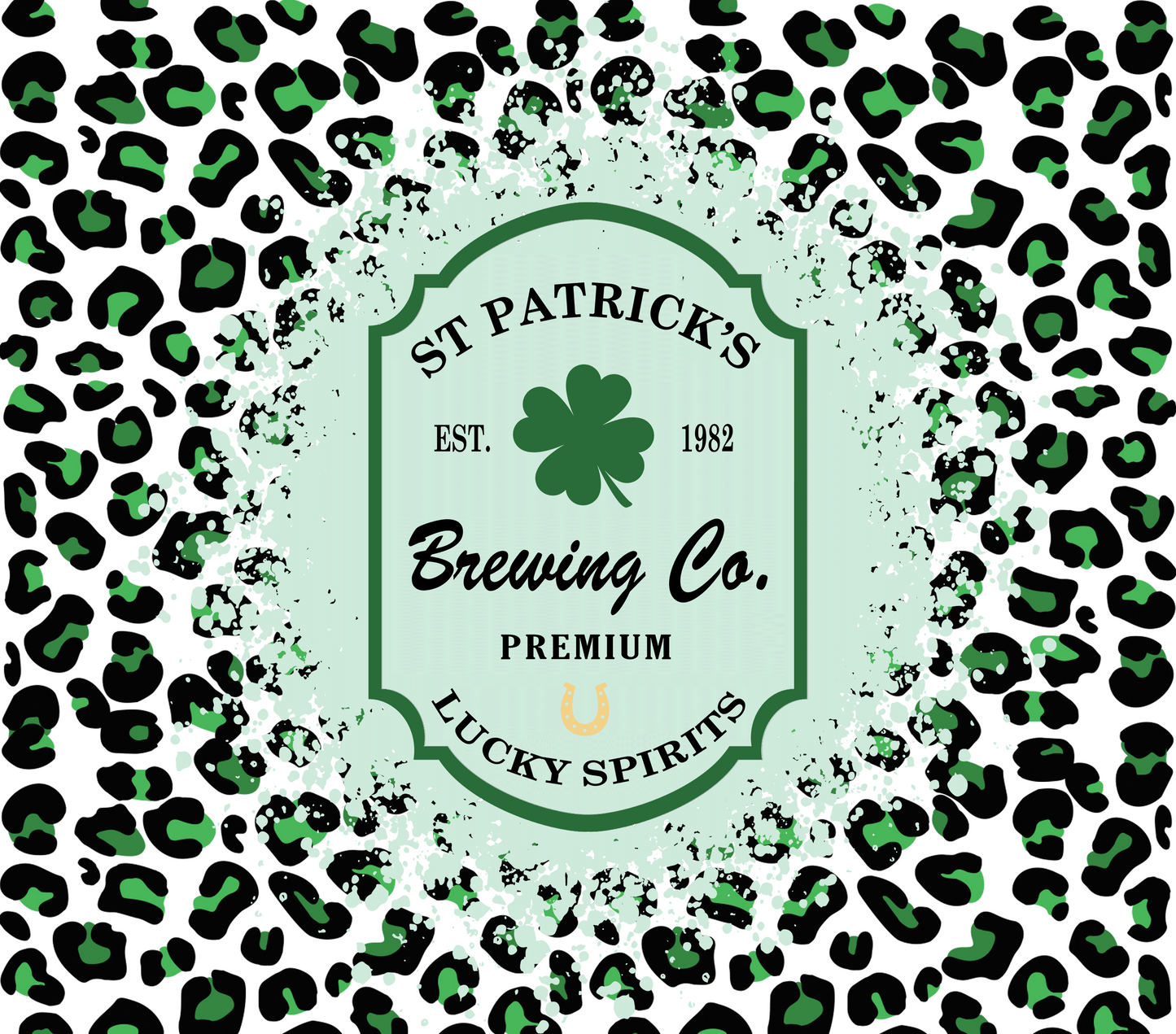 Cheetah Brewing Co. Premium Lucky Spirits St Patricks Day - 20 Oz Sublimation Skinny Transfer