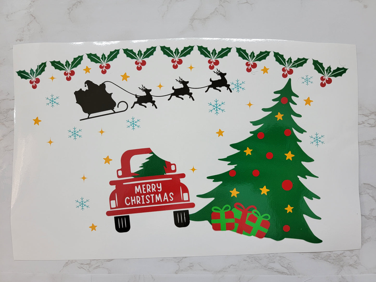 Christmas 24 Oz cold cup UV DTF Wrap