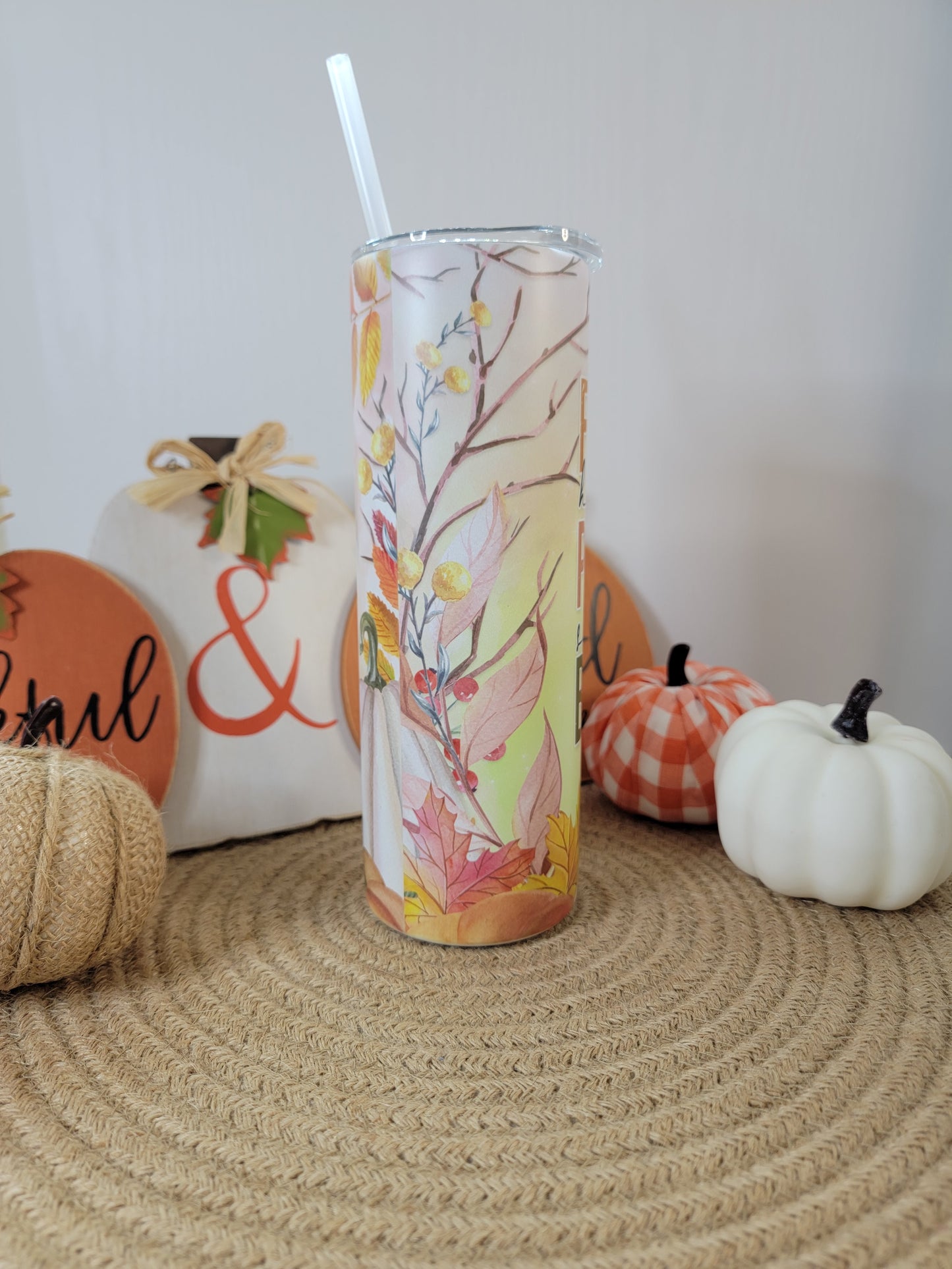 Fall Grateful Thankful Blessed 20 OZ Sublimation Tumbler