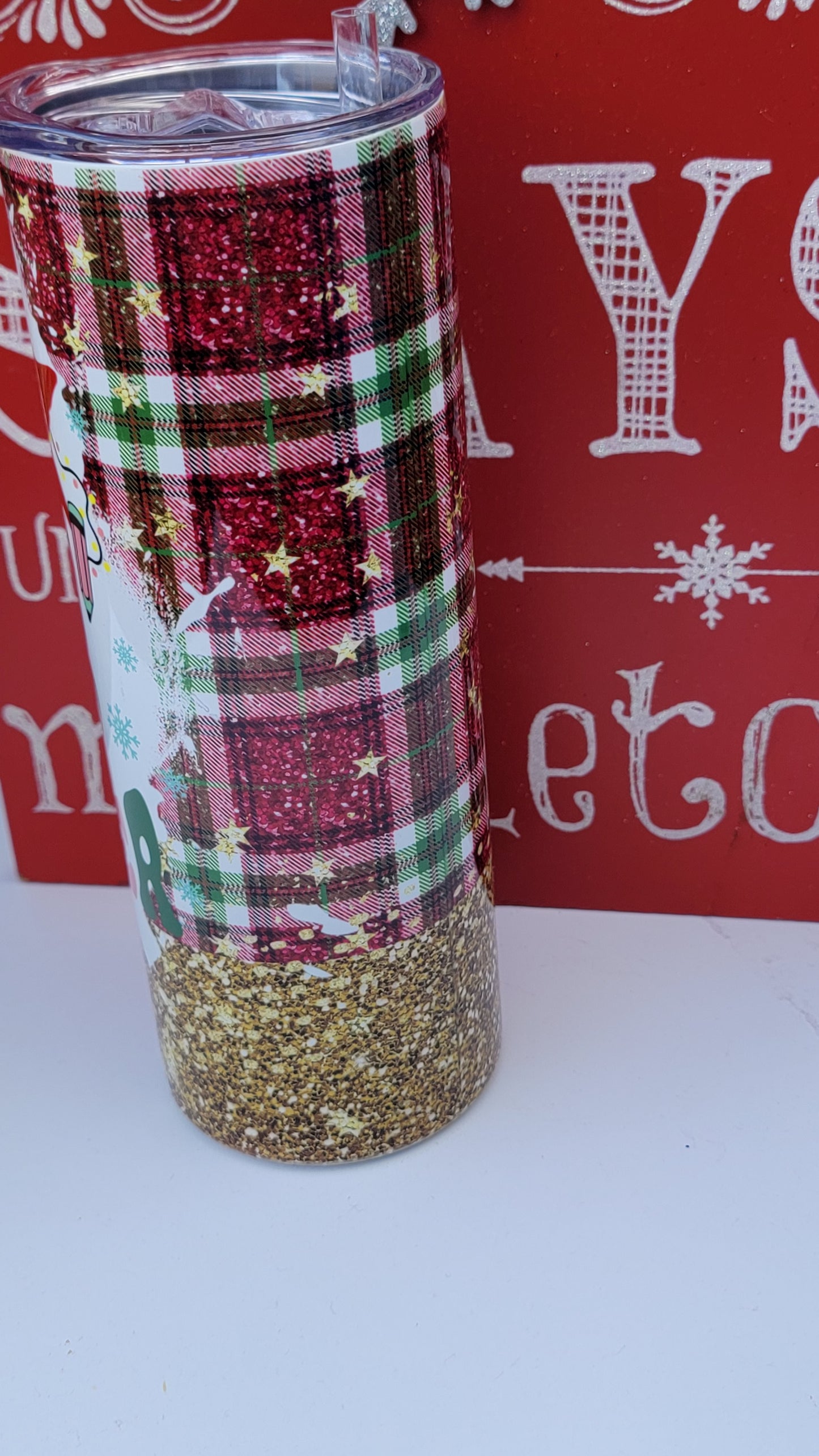 Christmas One Merry Teacher - 20 oz sublimation tumbler
